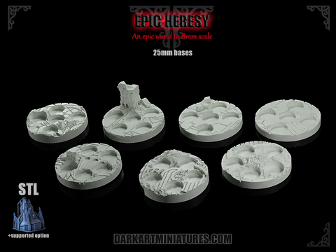 Epic Heresy - 25mm Round infantry bases 6mm scale