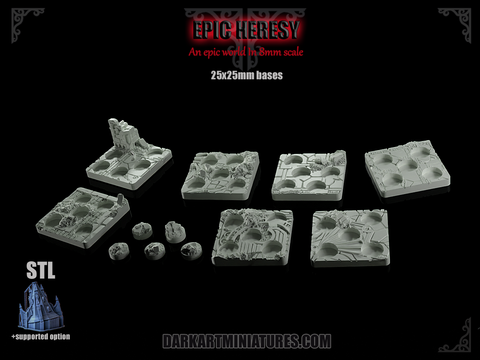 Epic Heresy - 25mm Square infantry bases 6mm scale
