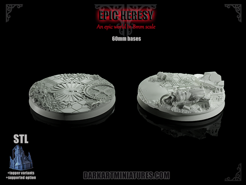 Epic Heresy - 60mm Round 6-8mm scale base topper