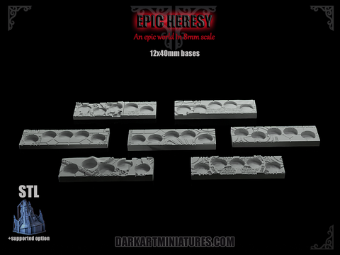 Epic Heresy - 12x40mm infantry bases 6mm scale