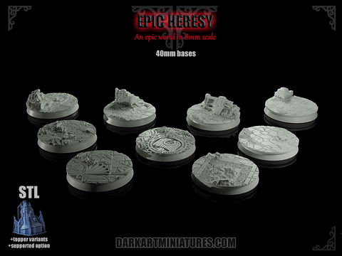 Epic Heresy - 40mm Round 6-8mm scale base topper